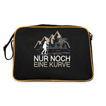 Alpenüberquerung Kärnten Muggia Wanderweg - Retro Tasche - Schwarz/Gold - Hinten