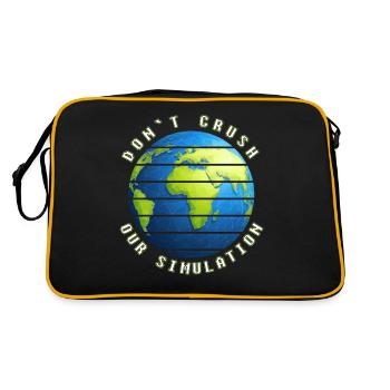 lustig Simulation Theorie Erde Welt Geschenkidee - Retro Tasche - Schwarz/Gold - Hinten