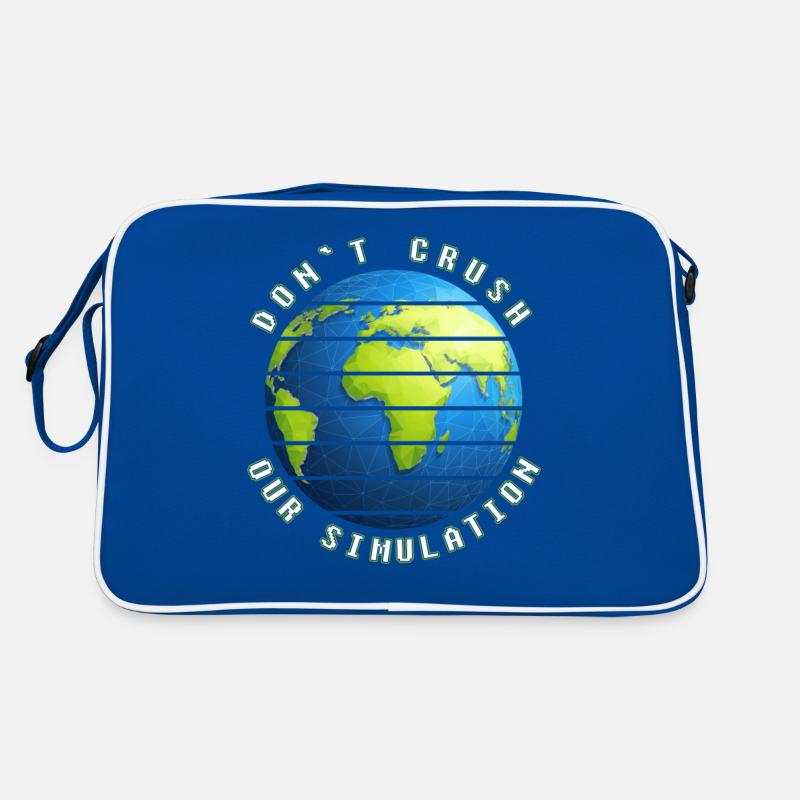lustig Simulation Theorie Erde Welt Geschenkidee Retro Tasche