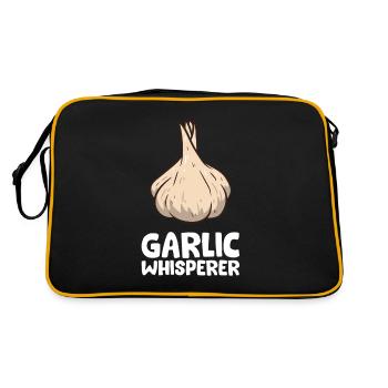 Funny Garlic Lover Garlic Whisperer - Retro Bag - black/gold - Back