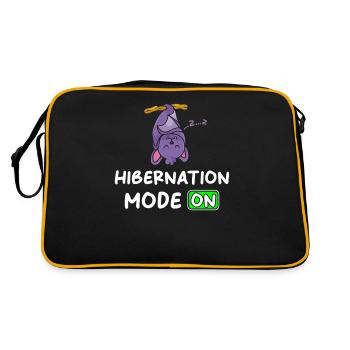 Winterschlaf Modus An mit Fledermaus - Retro Tasche - Schwarz/Gold - Hinten