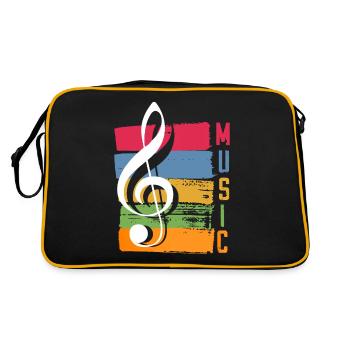 Music Musicians Singing Singer Singer Musician - Retro Bag - black/gold - Back