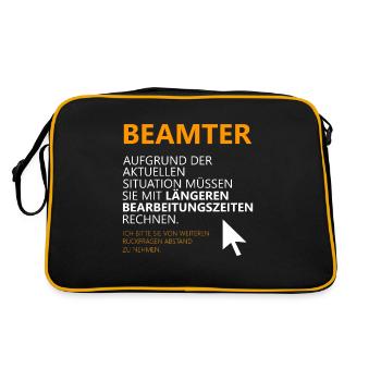 Beamter Spruch - Retro Tasche - Schwarz/Gold - Hinten