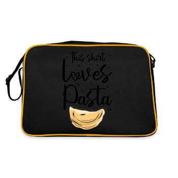 Cette chemise aime les pâtes | Amateur de pâtes - Sac Retro - noir/or - Dos