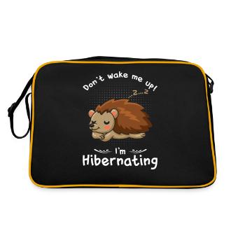 Winterschlaf Weck mich nicht Igel - Retro Tasche - Schwarz/Gold - Hinten