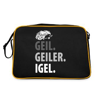 Igel - Retro Tasche - Schwarz/Gold - Hinten