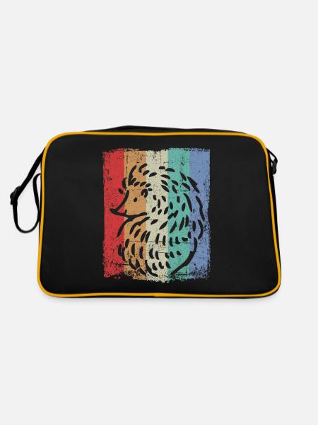 Igel - Retro Tasche - Schwarz/Gold - Hinten