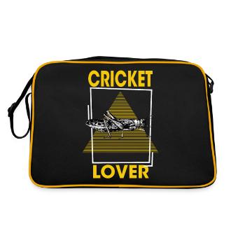 Amateur de cricket - Cricket, Animaux, Krekel - Sac Retro - noir/or - Dos