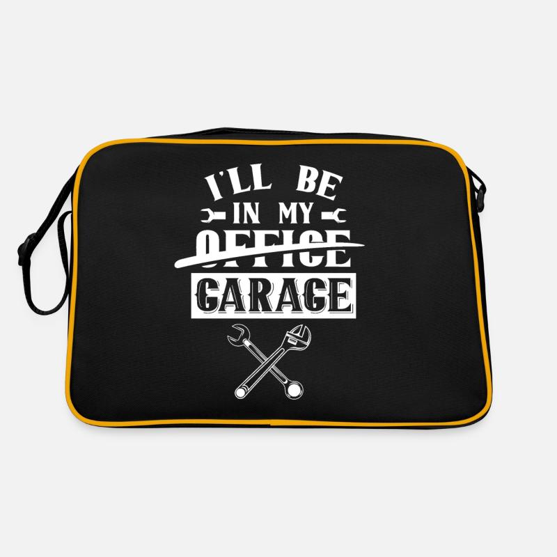 Je suis dans mon bureau chez le mécanicien de garage Sac Retro