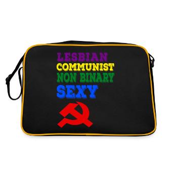 Lesbian communist non binary and sexy - Retro Bag - black/gold - Back