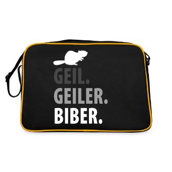 Biber - Retro Tasche - Schwarz/Gold - Hinten
