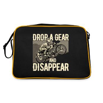 Motorradfahrer - Retro Tasche - Schwarz/Gold - Hinten