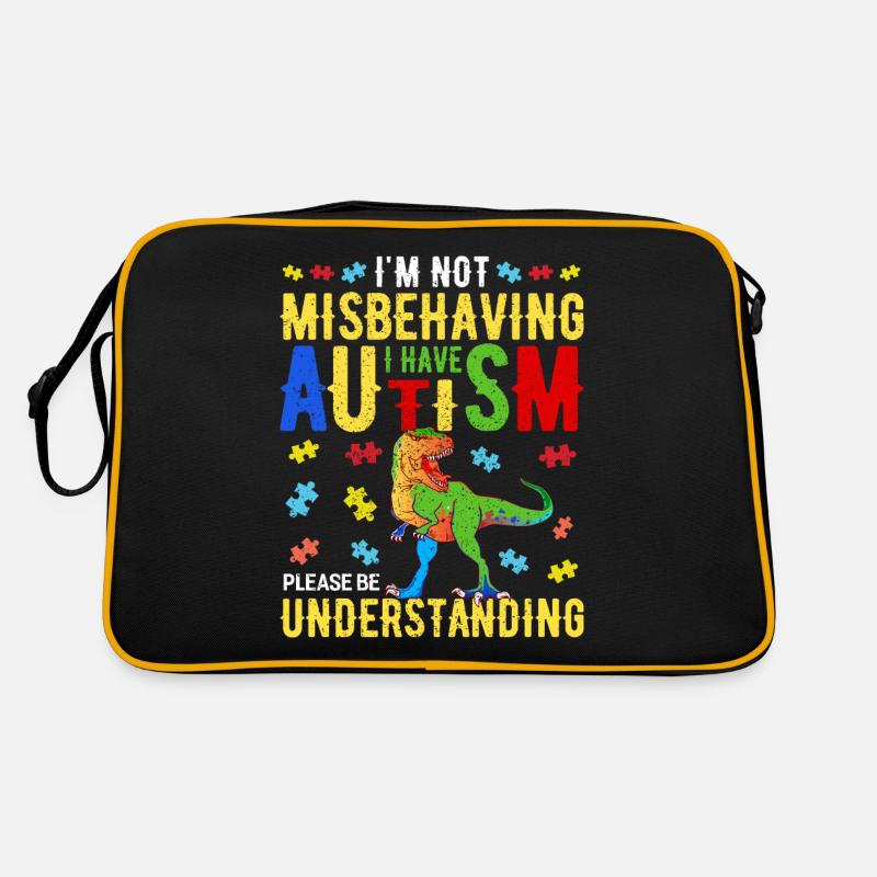 Autismus - Retro Tasche - Schwarz/Gold