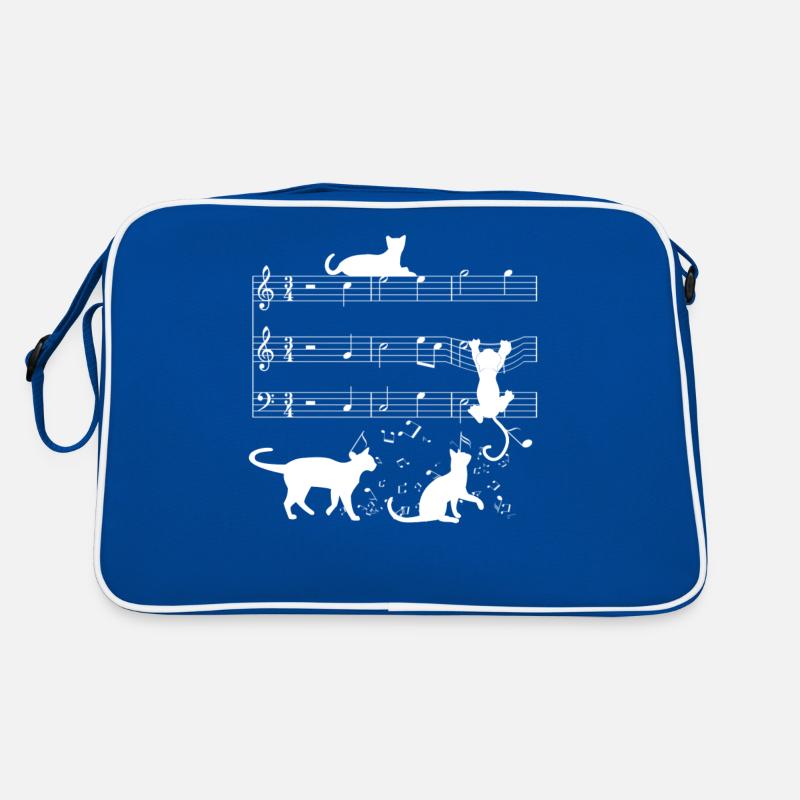 Cute cats kittens musical note clef Retro Tasche