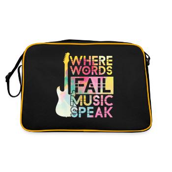 La musique est ce que les sentiments sonnent comme guitariste de guitare - Sac Retro - noir/or - Dos