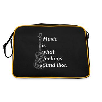 La musique est ce que les sentiments sonnent comme guitariste de guitare - Sac Retro - noir/or - Dos