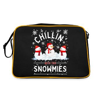 "Chillin With The Snowmmies" Winter Snowman - Retro Bag - black/gold - Back
