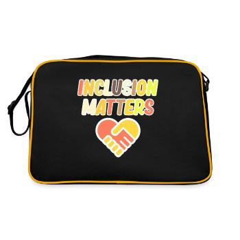 Inclusion is autism consciousness autistic - Retro Bag - black/gold - Back