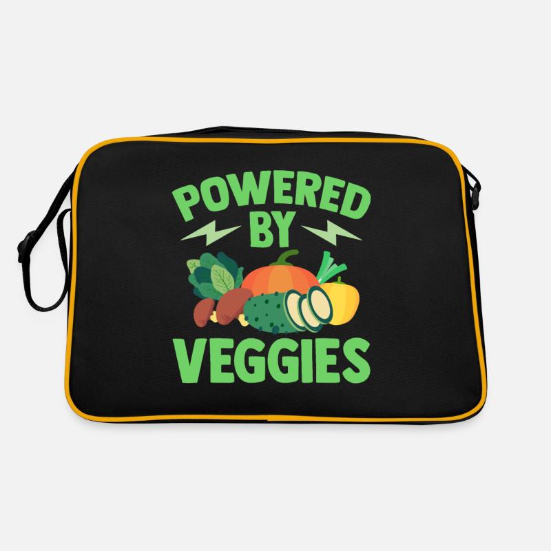 Vegetarian Powered By Veggies Vegan - Retro Bag - black/gold