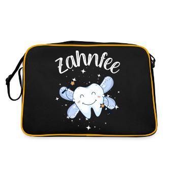 Zahnärztin Zahn Zähne Zahnarzt Zahnpflege Fasching - Retro Tasche - Schwarz/Gold - Hinten