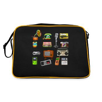 Retro 80s vinyl record cassette recorder - Retro Bag - black/gold - Back