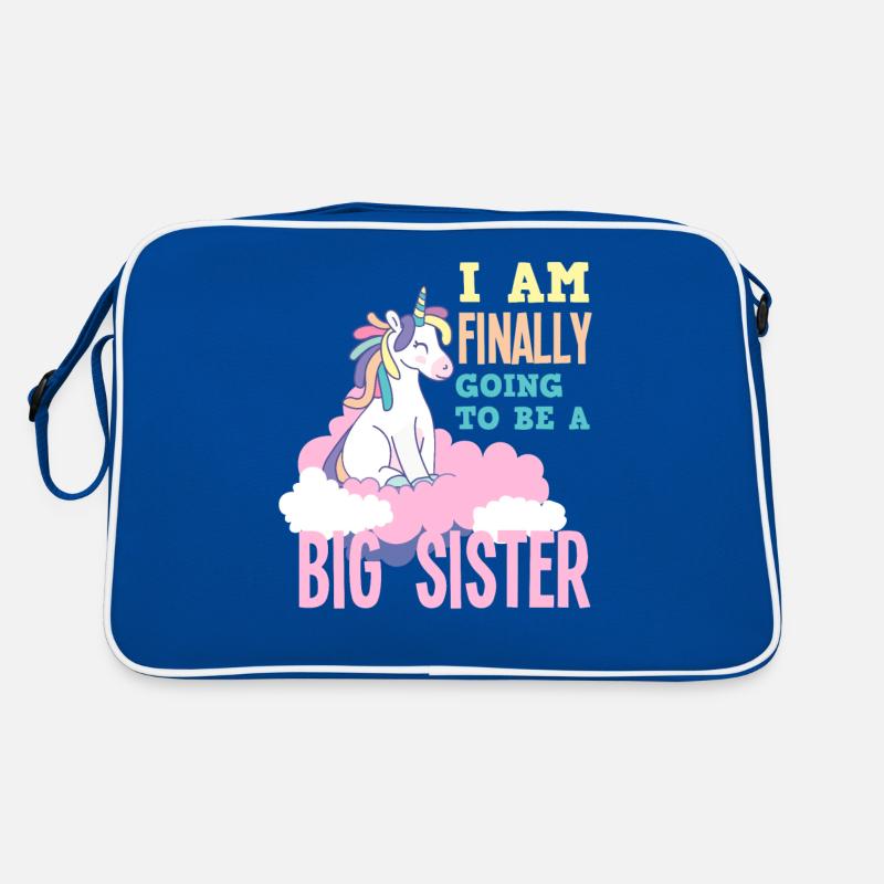 Ich Werde Eine Große Schwester Einhorn Retro Tasche