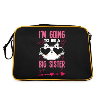 Ich Werde Große Schwester Katze - Retro Tasche - Schwarz/Gold - Hinten