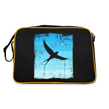Vögel Vogel Schwalbe - Retro Tasche - Schwarz/Gold - Hinten