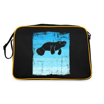 Manatees Funny Manatee - Retro Bag - black/gold - Back