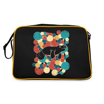 Manatees Funny Manatee - Retro Bag - black/gold - Back