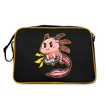 Funny Video Game Playing Gamer Axolotl - Retro Bag - black/gold - Back
