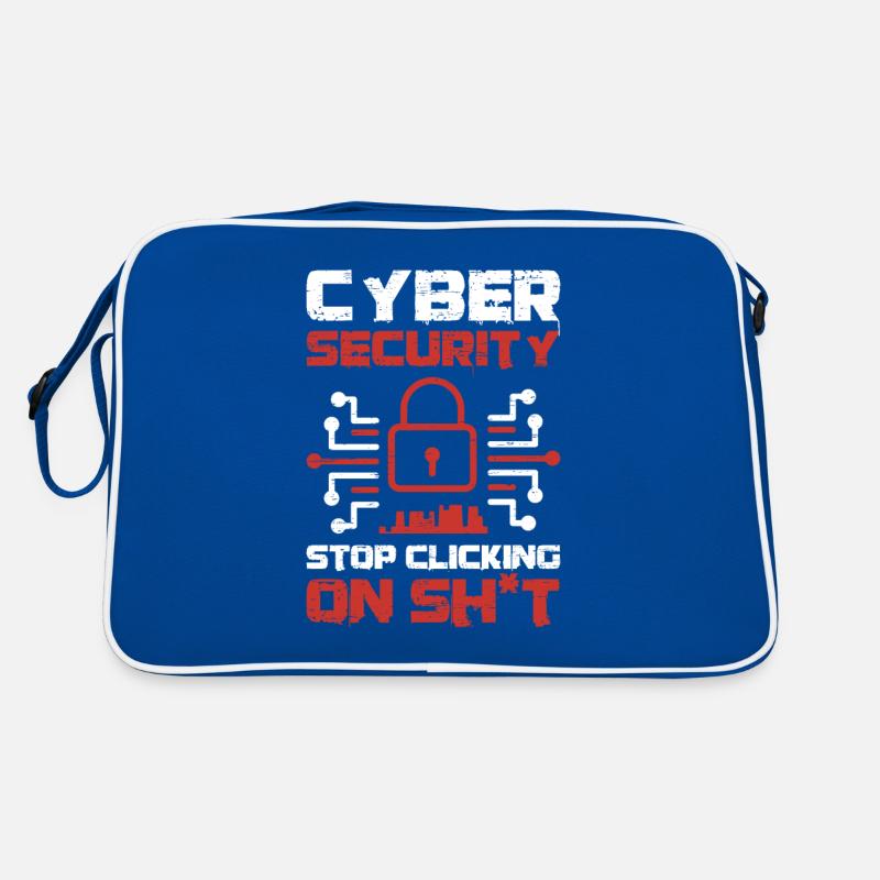 Cyber Security Hört auf zu klicken Retro Tasche