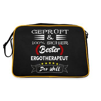 Bester Ergotherapeut Physios Therapeut Ergotherapi - Retro Tasche - Schwarz/Gold - Hinten