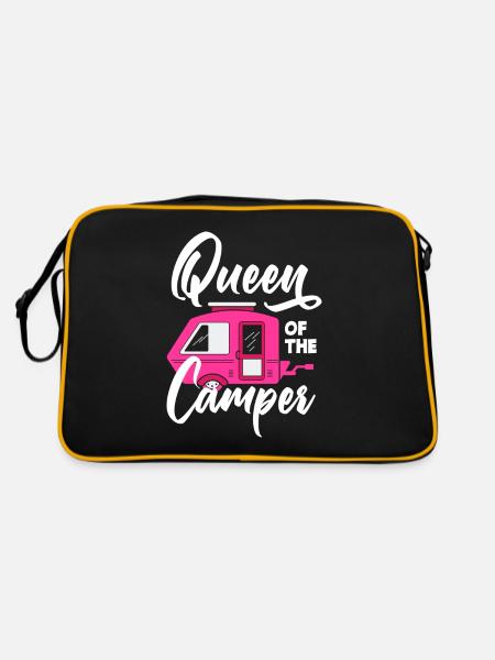Camper Queen Women Girls Camping - Retro Bag - black/gold - Back