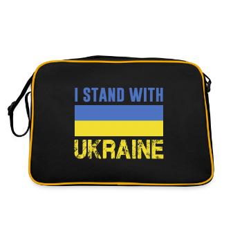 Je suis aux côtés de l’Ukraine Drapeau ukrainien Paix - Sac Retro - noir/or - Dos