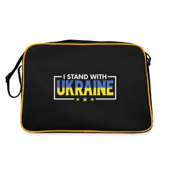 Je suis aux côtés de l’Ukraine Solidarité avec l’Ukraine - Sac Retro - noir/or - Dos