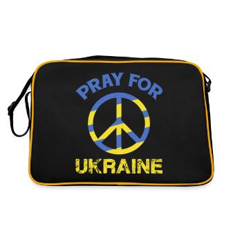 Priez pour le symbole de paix de l’Ukraine en bleu et jaune - Sac Retro - noir/or - Dos
