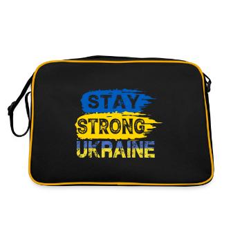 Restez fort Ukraine Drapeau Bleu et Jaune Paix - Sac Retro - noir/or - Dos