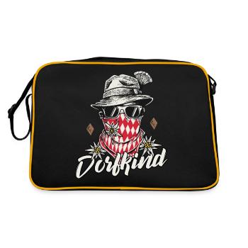 Dorfkind T-Shirt Lustiges Shirt Dorfkinder Dorf - Retro Tasche - Schwarz/Gold - Hinten