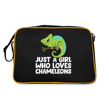 Just a Girl Who Loves Chameleons - Retro Bag - black/gold - Back