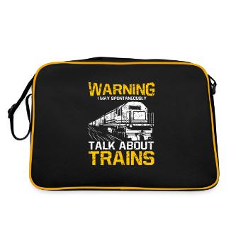 Eisenbahn Lokomotive Lok Lokführer Schaffner Zug - Retro Tasche - Schwarz/Gold - Hinten