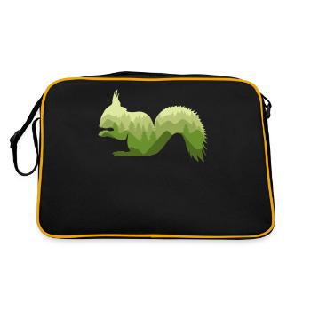 Squirrel Forest Nature Landscape Gift - Retro Bag - black/gold - Back