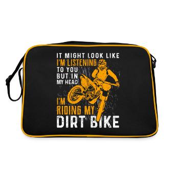 Dirt Bike - Retro Tasche - Schwarz/Gold - Hinten
