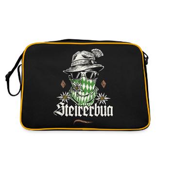 Steirerbua T-Shirt Herren Steiermark Shirt Männer - Retro Tasche - Schwarz/Gold - Hinten