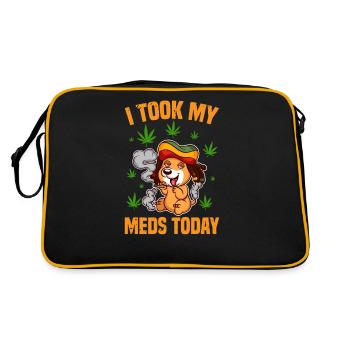 J’ai pris mes médicaments aujourd’hui Cannabis THC CBD Ganja - Sac Retro - noir/or - Dos