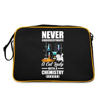 Funny Chemistry Student Chemist Cat - Retro Bag - black/gold - Back
