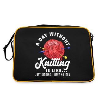 Knitting Knitting Needle Knitting Needle Knitting - Retro Bag - black/gold - Back