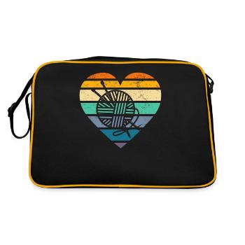 Retro Knitting Knitting Needle Knitting Needle Knitting - Retro Bag - black/gold - Back