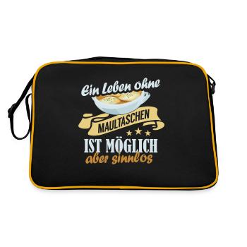 Maultaschen essen für den stolzen Schwaben - Retro Tasche - Schwarz/Gold - Hinten