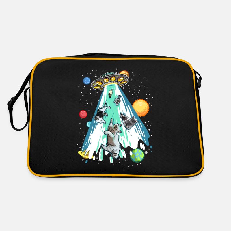 Lustiger Spruch Katze UFO Alien Katzenliebe Retro Tasche